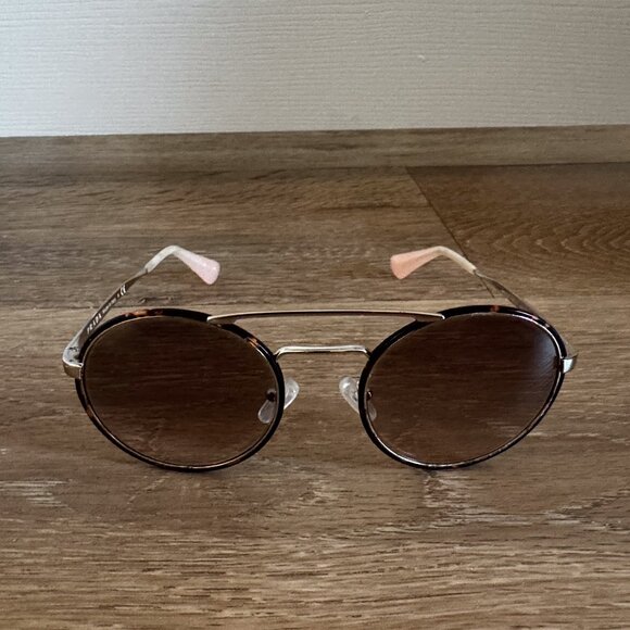 Prada Round Unisex Sunglasses (Tortoise/Silver/Pink) SPR 51S (2AU-4K0) - Picture 3 of 13
